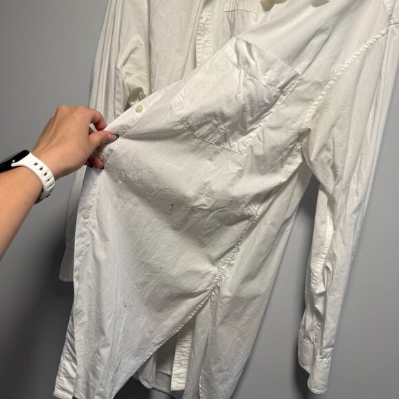 GAP The Big Shirt weekend Tunic organic Cotton White Button Down M Tall - Picture 4 of 6